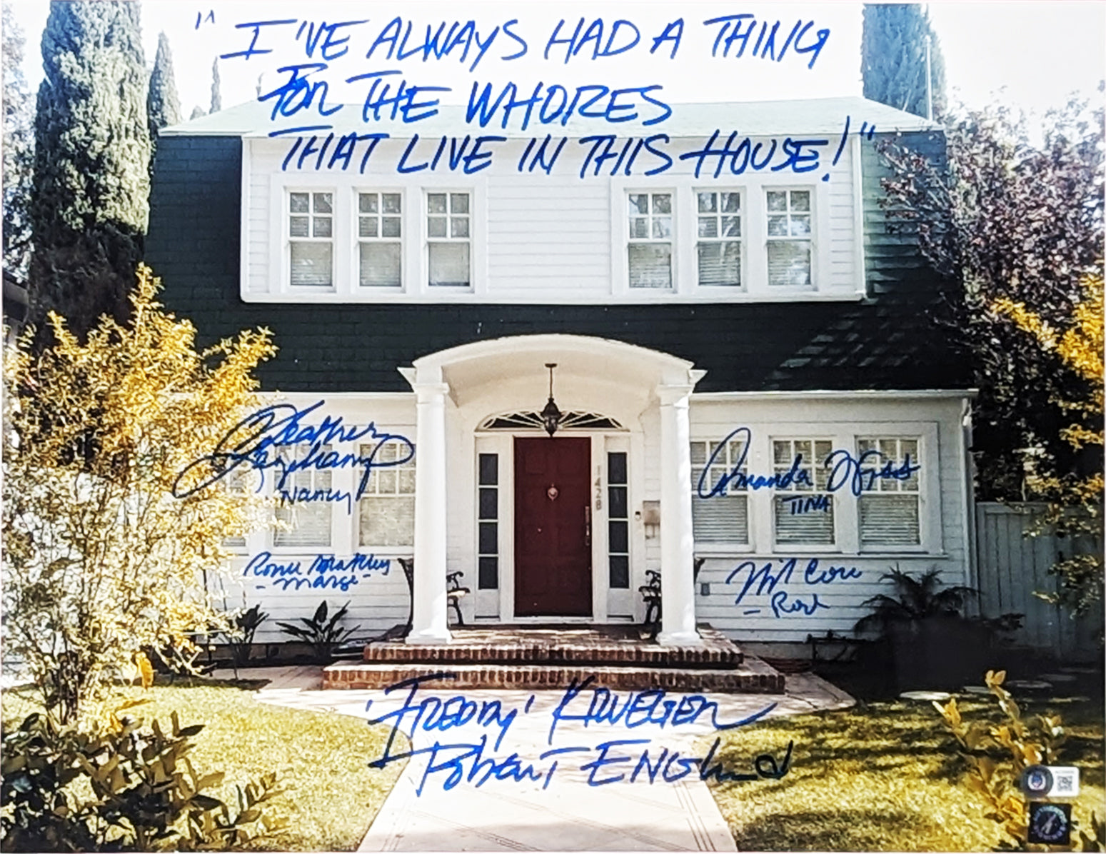 Nightmare On Elm Street (5) Englund, Langenkamp +3 Signed 16x20 Framed Photo BAS