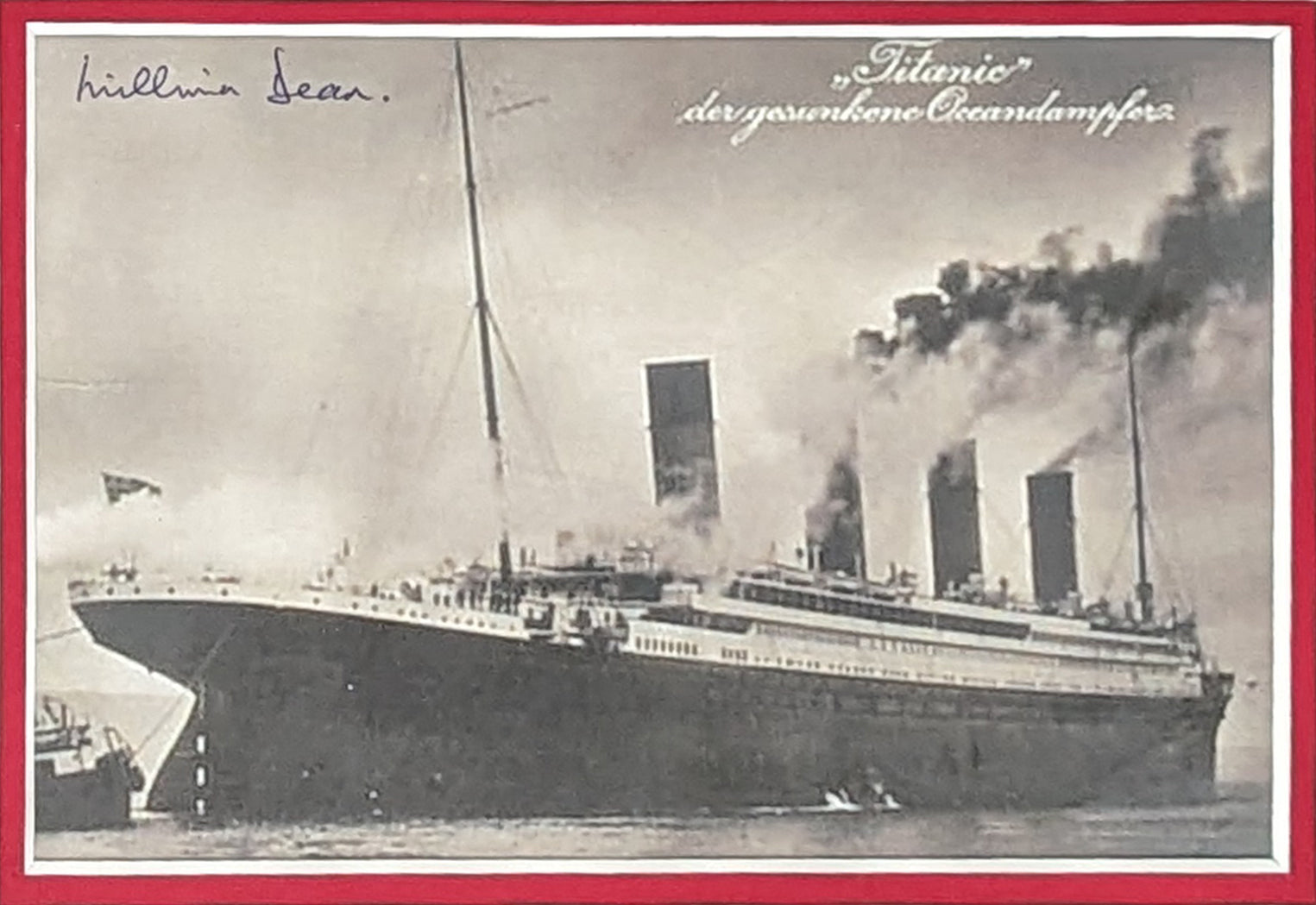 Millvina Dean Titanic Authentic Signed & Framed 3.5x5.5 Postcard BAS #AC33535