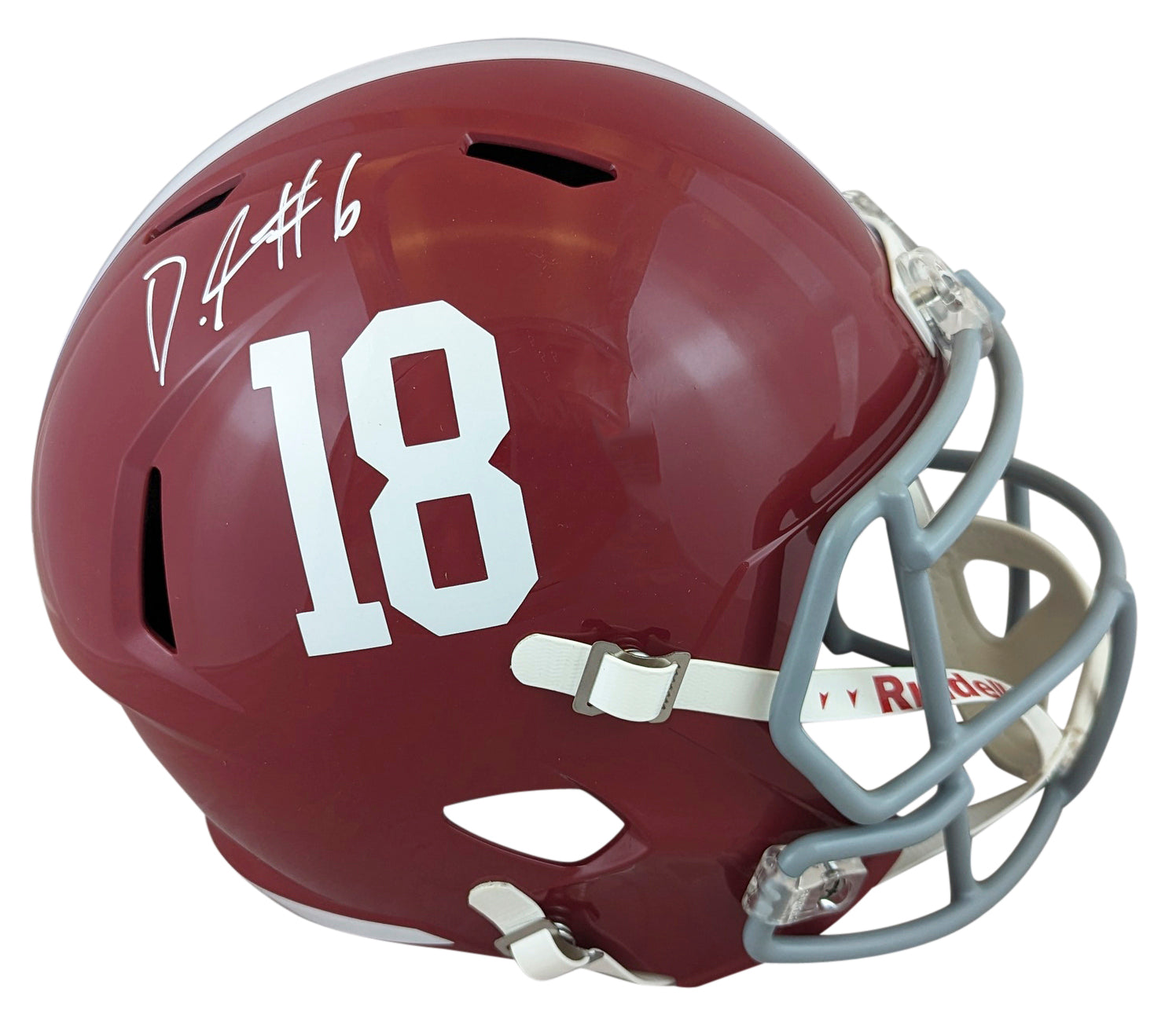 Alabama DeVonta Smith Signed Full Size Speed Rep Helmet W/ Case Fanatics