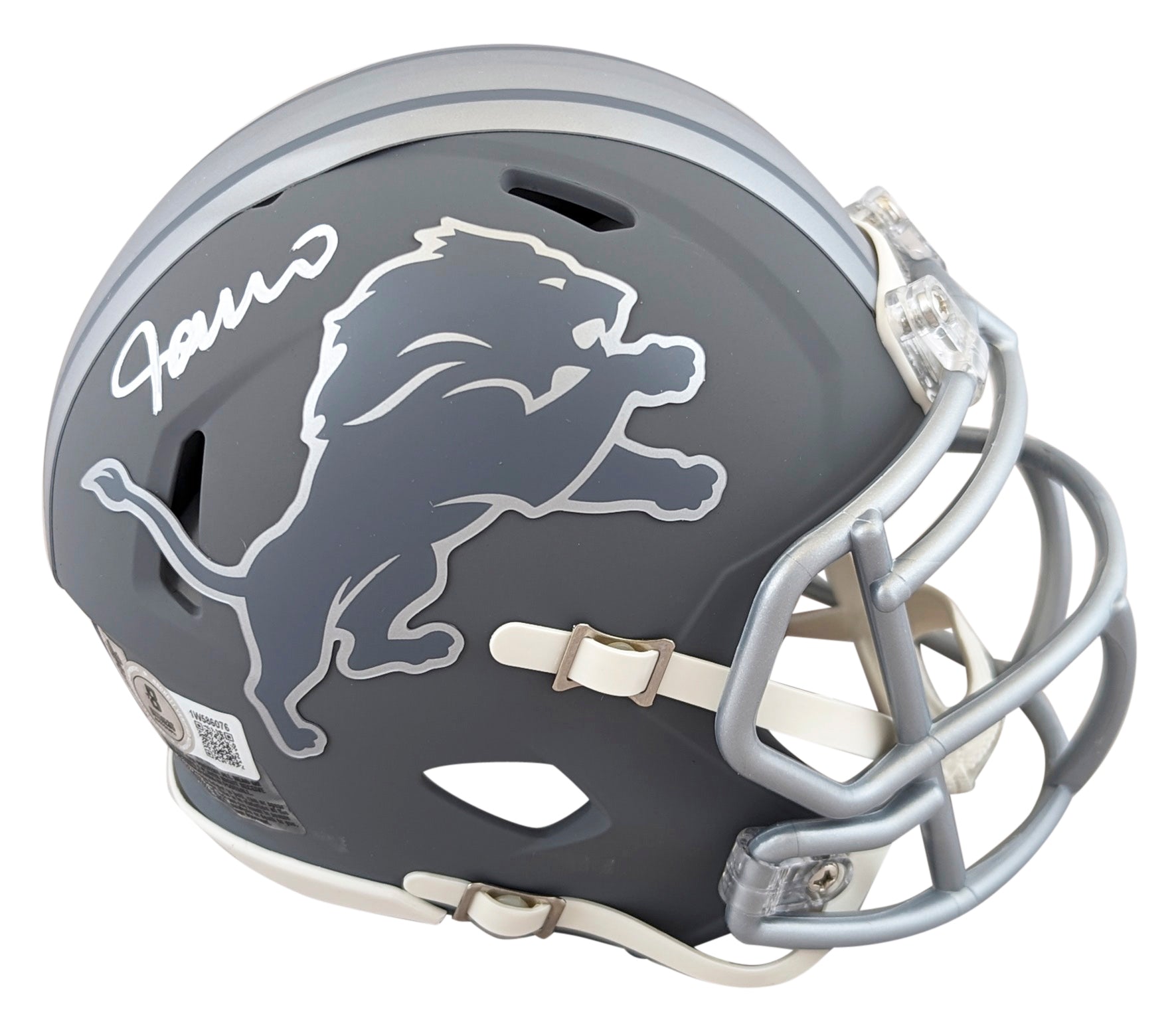 Lions Jameson Williams Signed Slate Speed Mini Helmet W/ Case BAS Witnessed