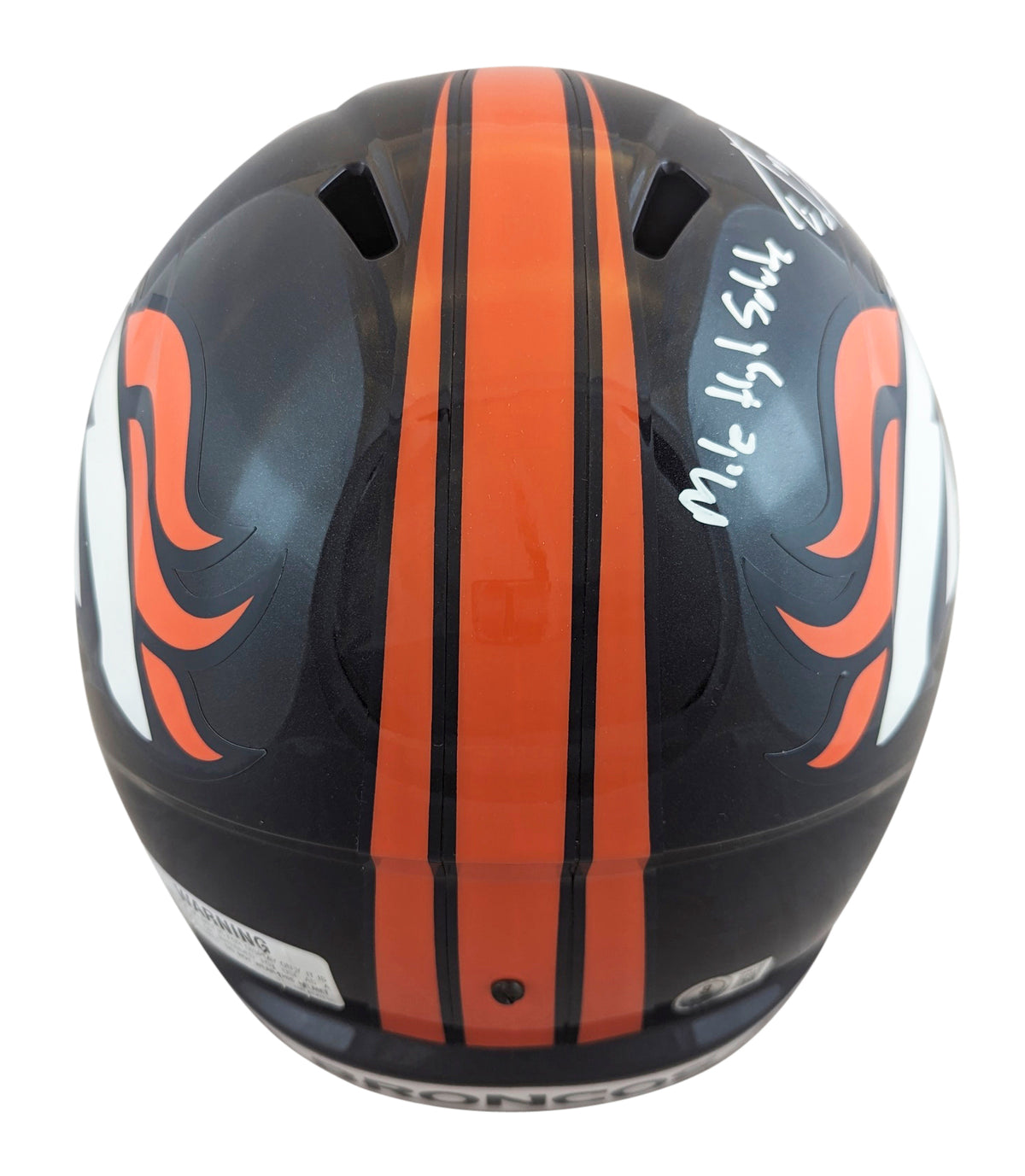 Broncos Ed McCaffrey "MHS" Signed Full Size Speed Rep Helmet BAS Witnessed