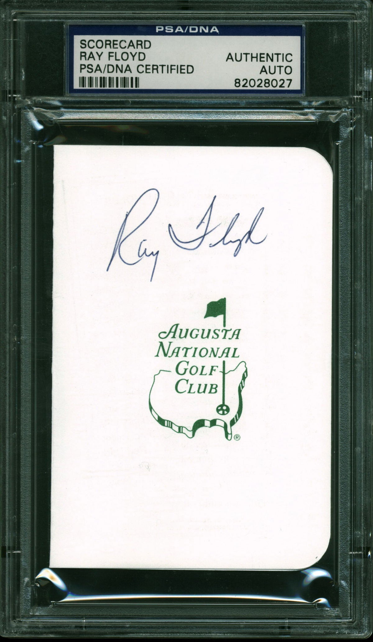 Raymond Floyd PGA Golf Authentic Signed Masters Scorecard PSA/DNA Slabbed