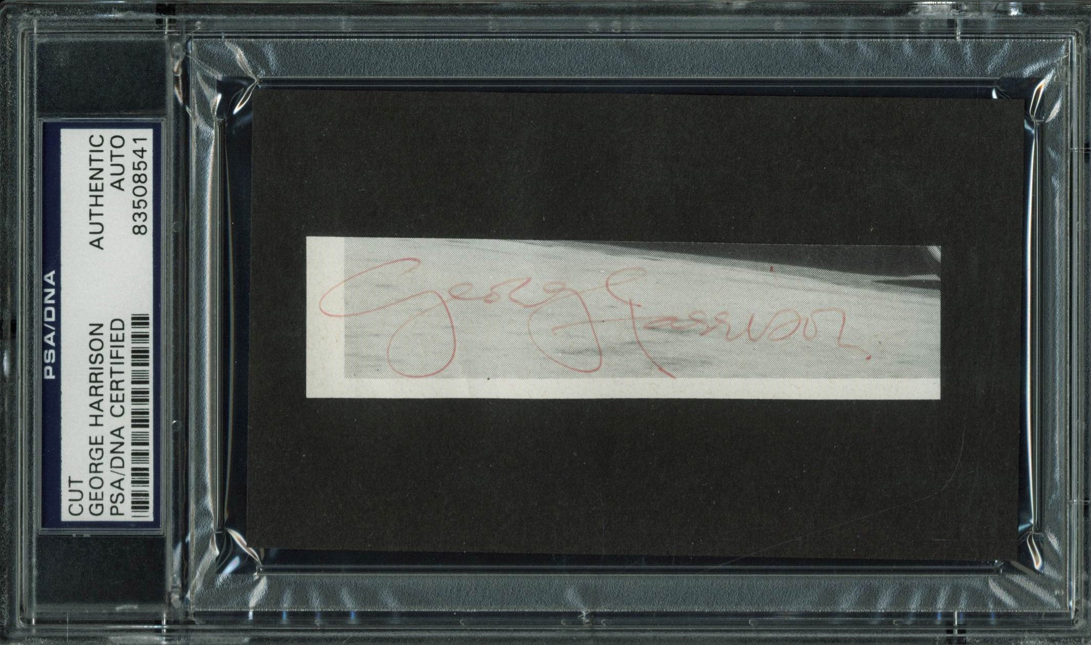 George Harrison The Beatles Authentic Signed 1x4.25 Cut Signature PSA Slabbed