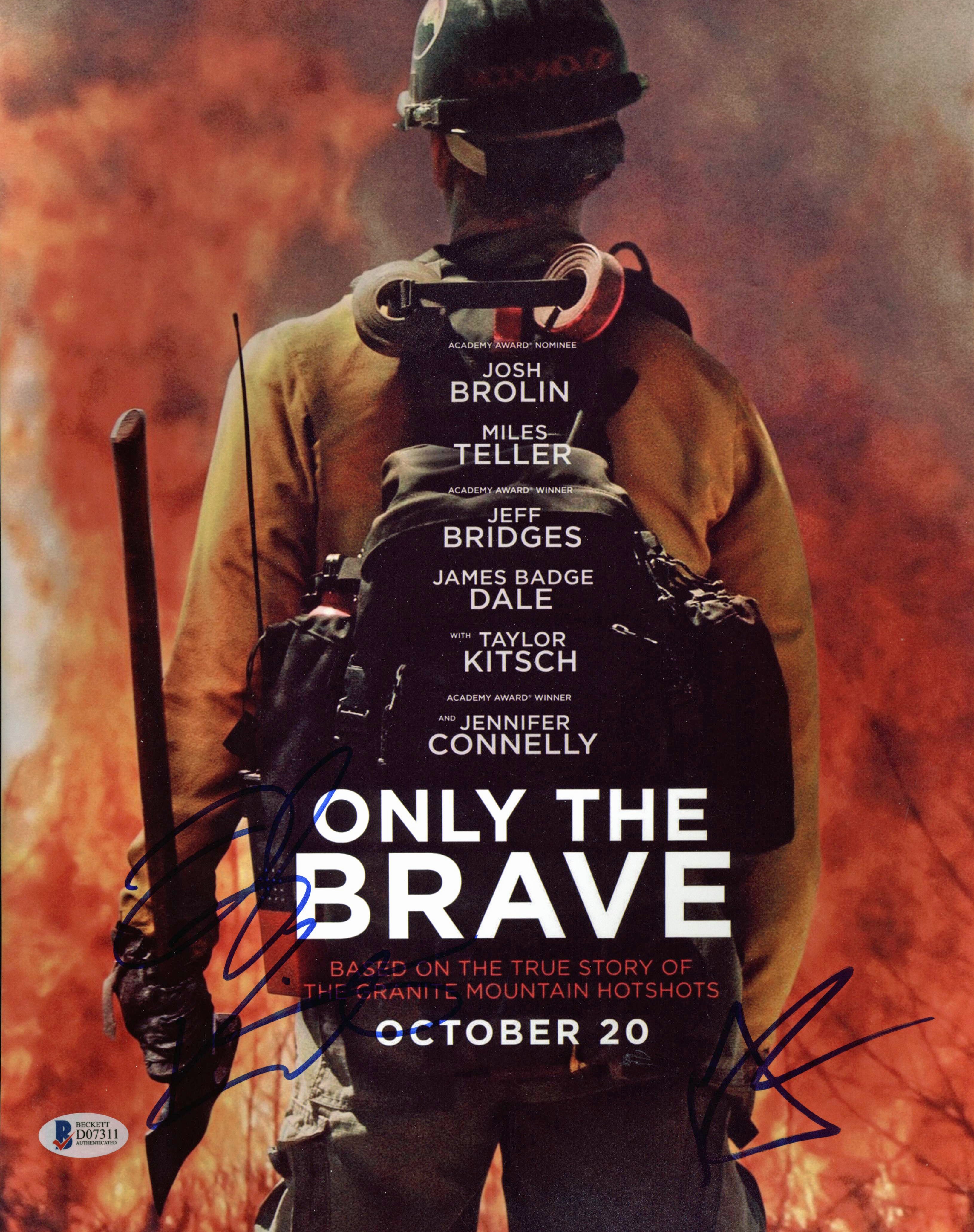 Taylor Kitsch & Geoff Stults Only the Brave Signed 11x14 Photo BAS #D07311