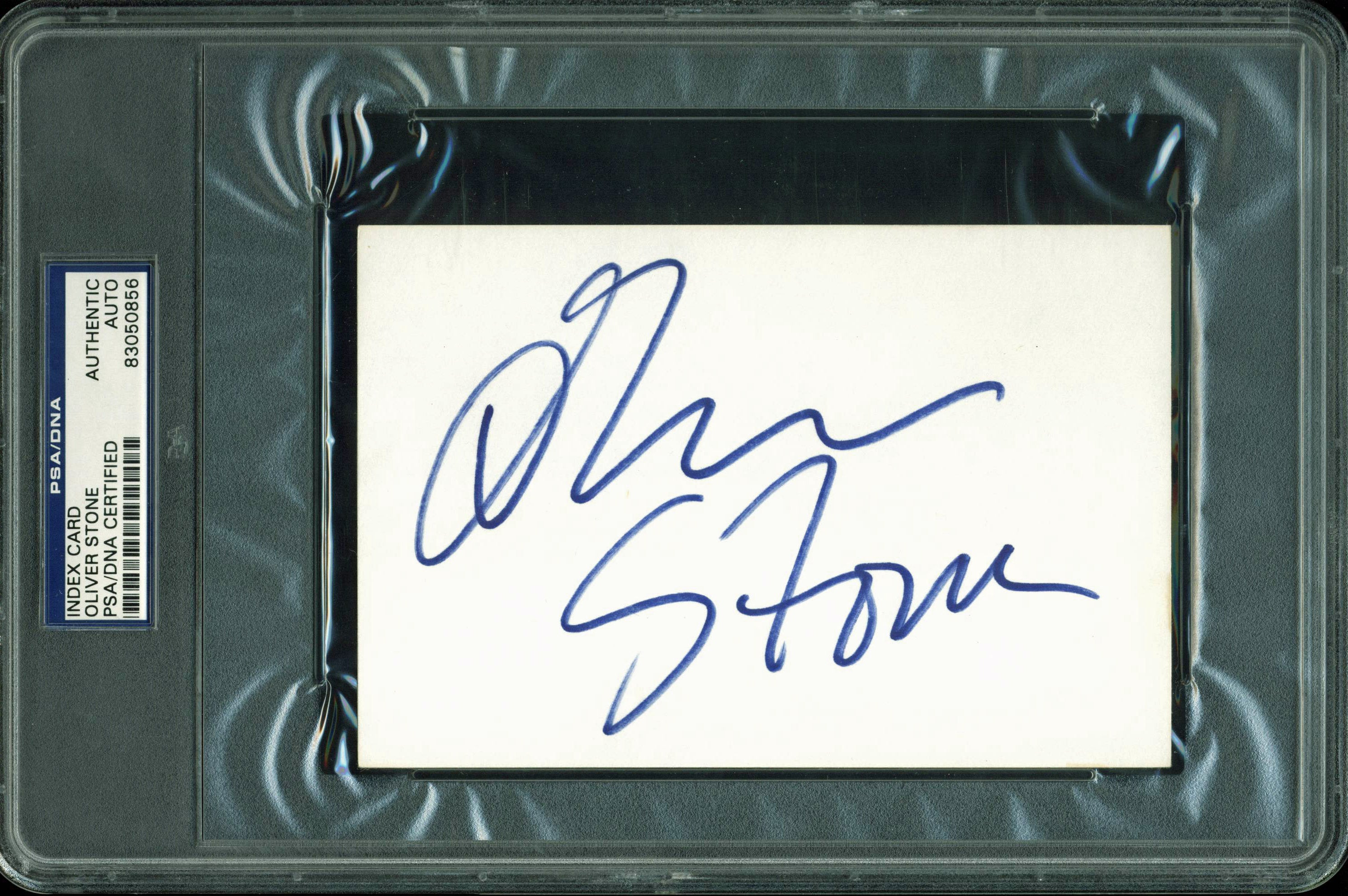 Oliver Stone Authentic Signed 4X6 Index Card Autographed PSA Slabbed #83050856
