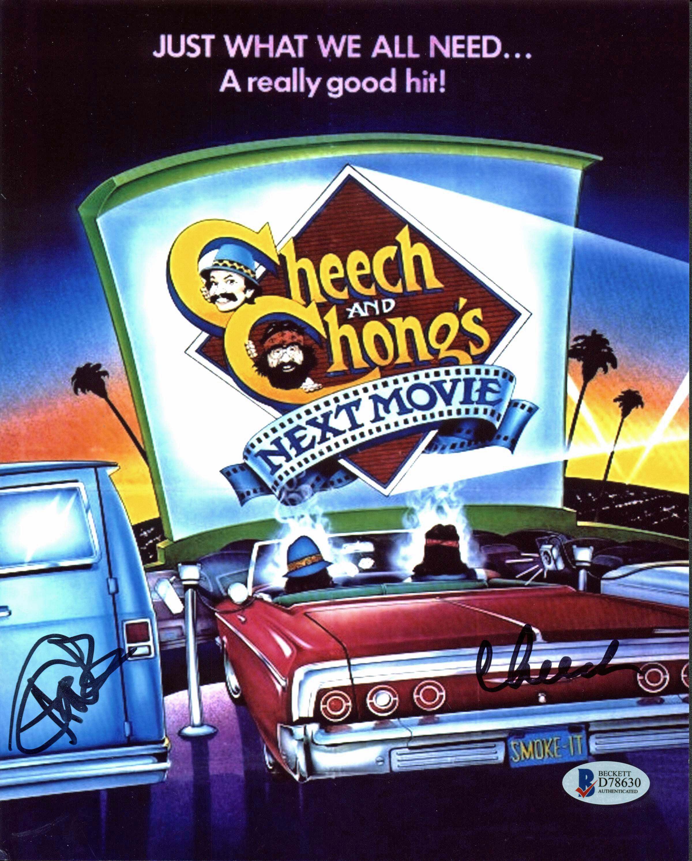 Cheech Marin & Tommy Chong Next Movie Authentic Signed 8x10 Photo BAS #D78630