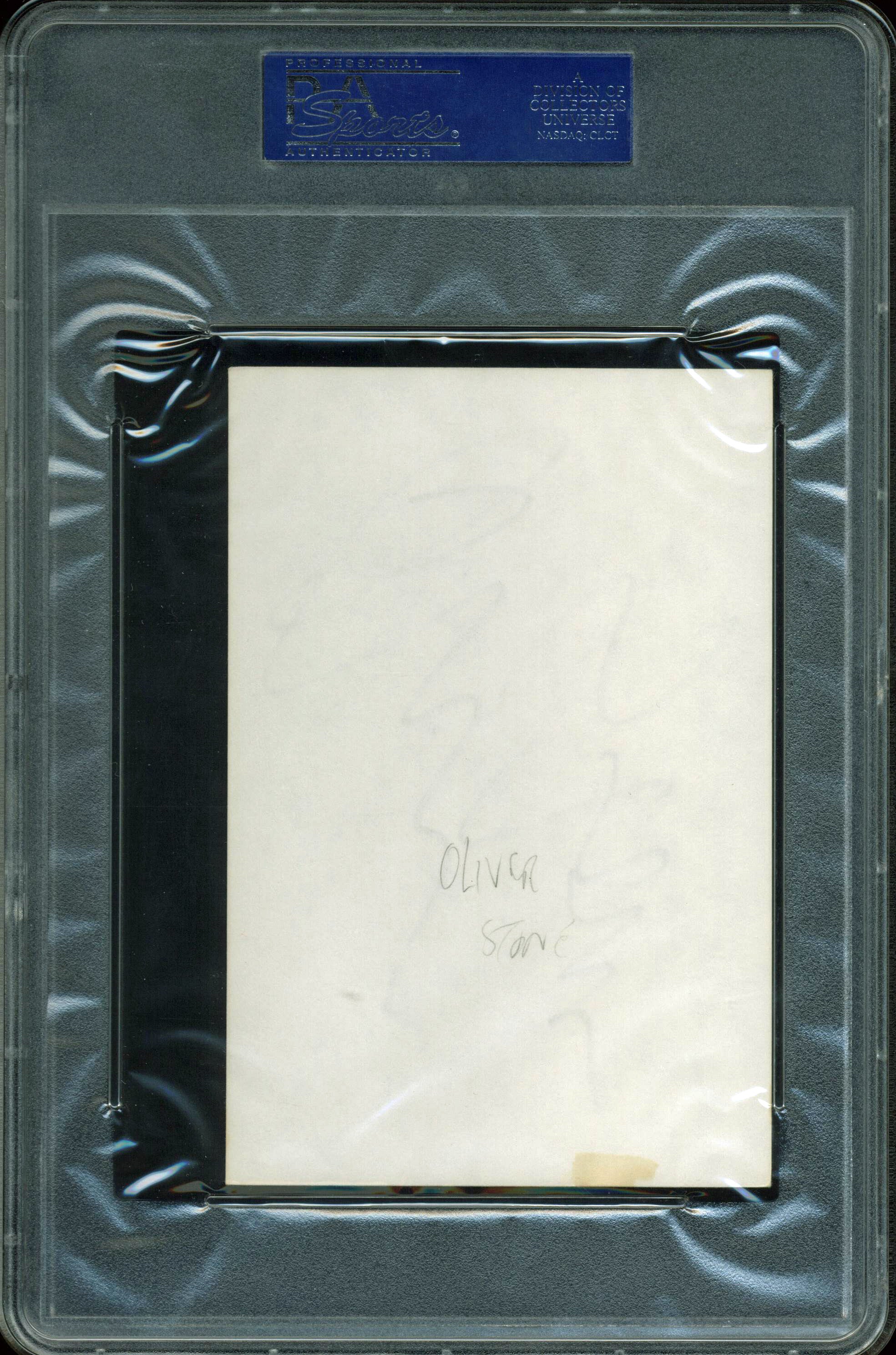 Oliver Stone Authentic Signed 4X6 Index Card Autographed PSA Slabbed #83050856