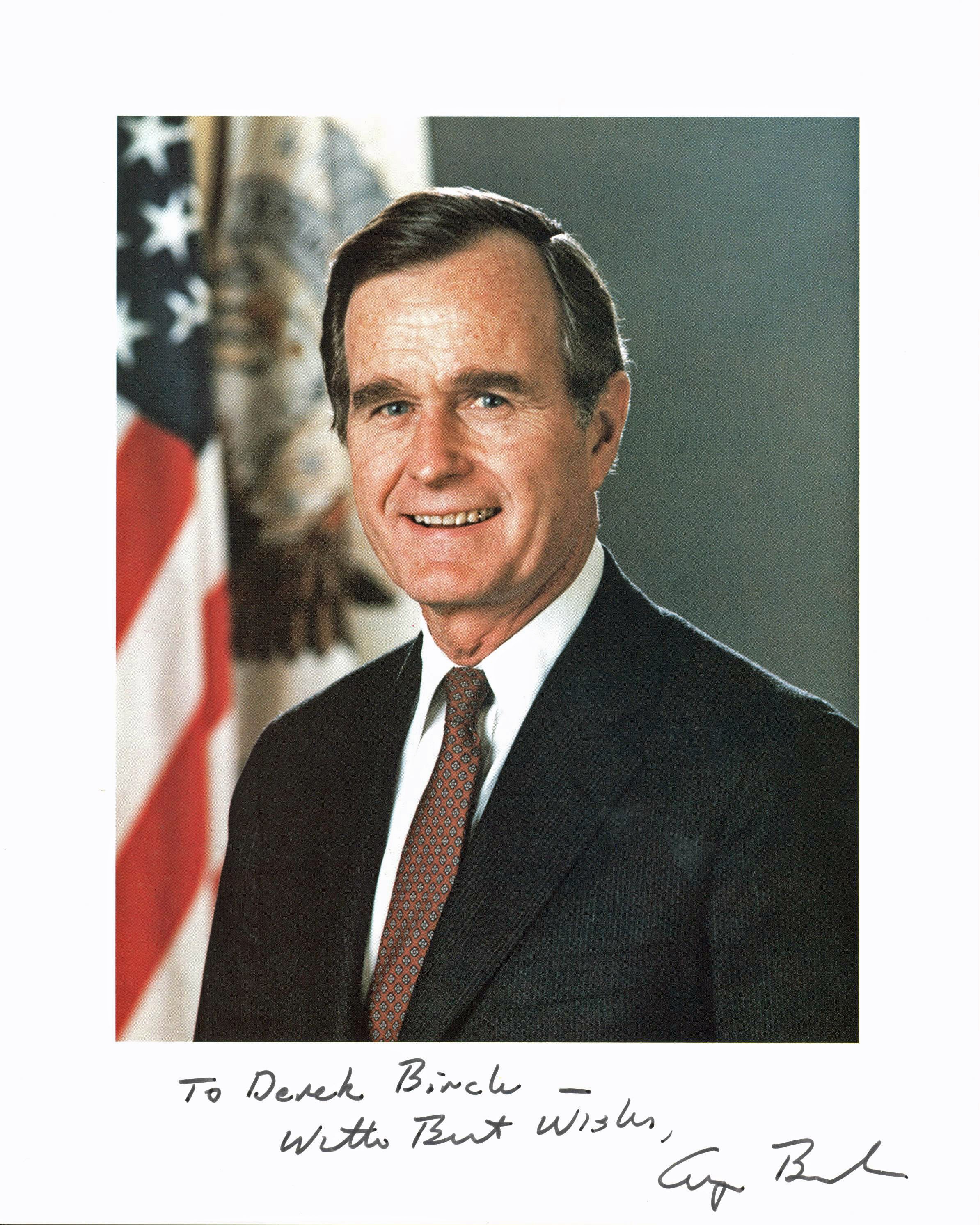 George H.W. Bush Best Wishes Authentic Signed 8x10 Photo Autographed BAS #A10782