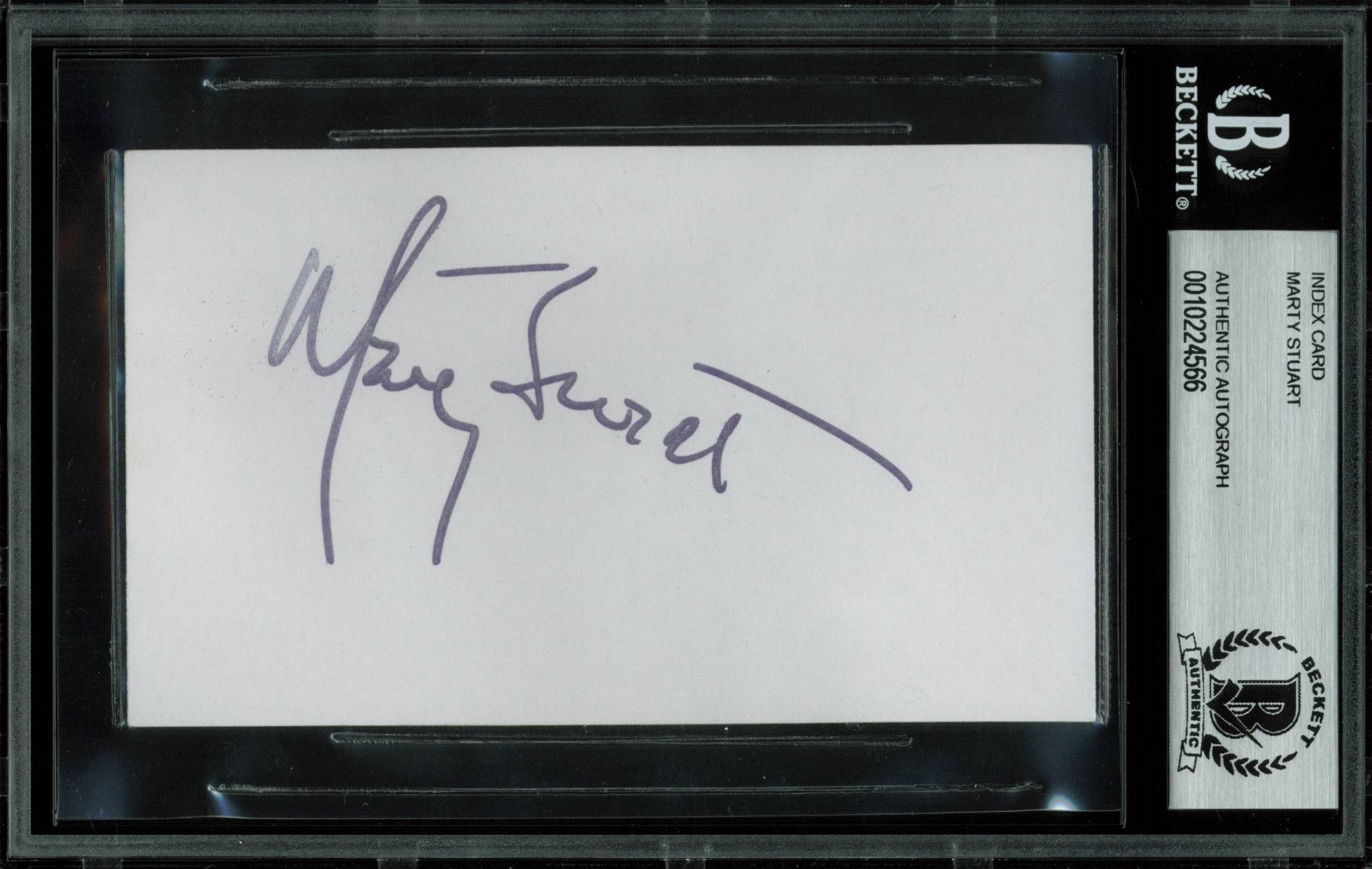 Marty Stuart Authentic Signed 3x5 Index Card Autographed BAS Slabbed #10224566