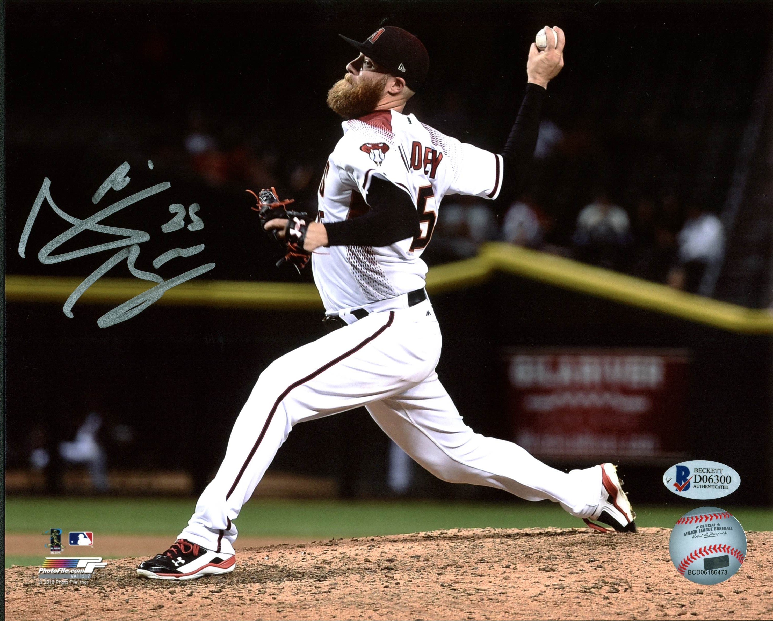 D-Backs Archie Bradley Authentic Signed 8x10 Photo Horizontal White Jersey BAS