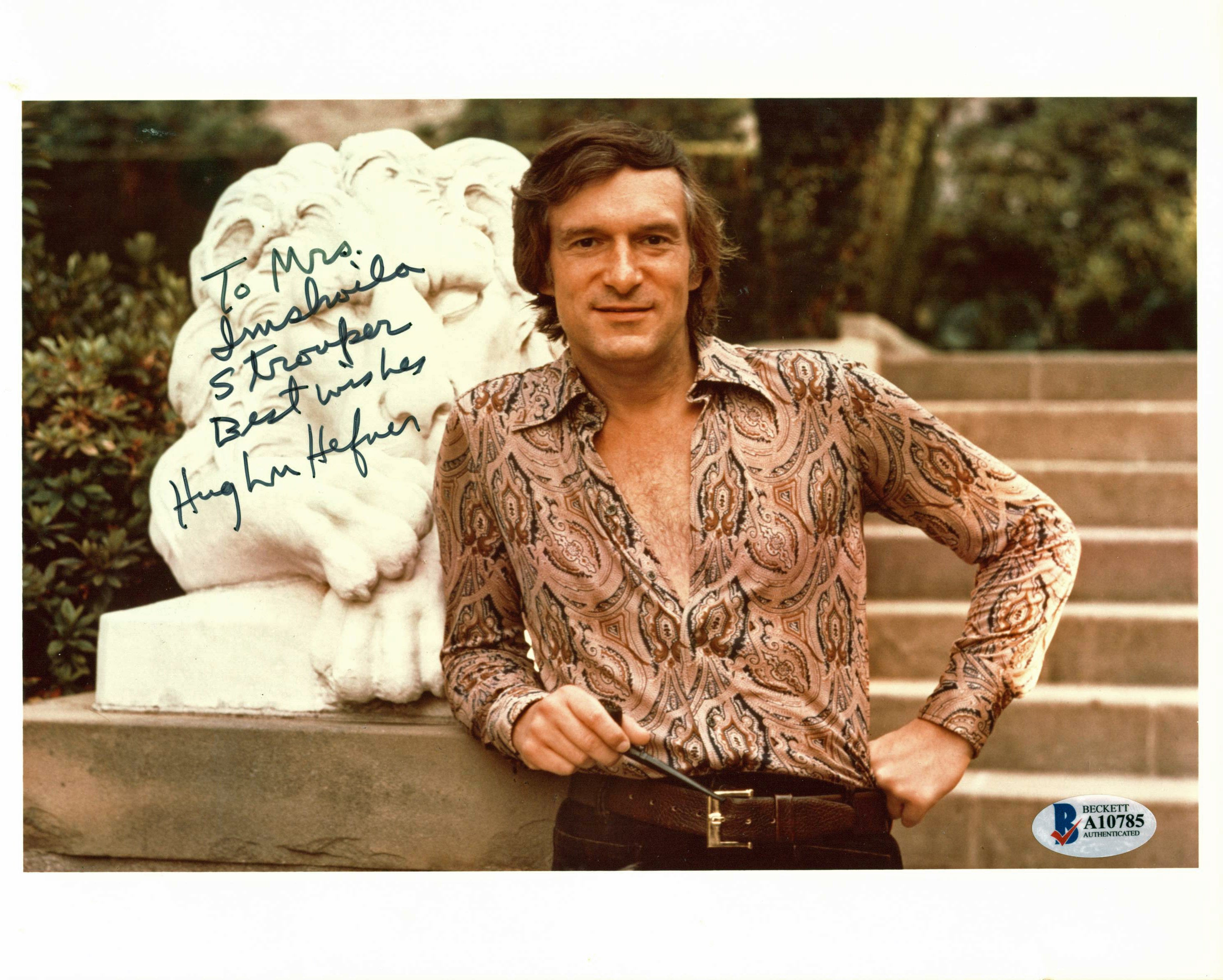 Hugh Hefner "Best Wishes" Authentic Signed 8x10 Photo Autographed BAS #A10785