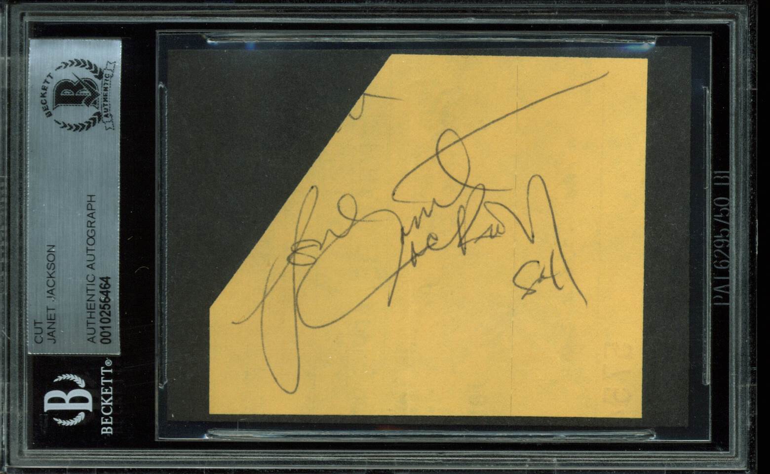 Janet Jackson Authentic Signed 2.5x3 Vintage Cut Signature BAS Slabbed