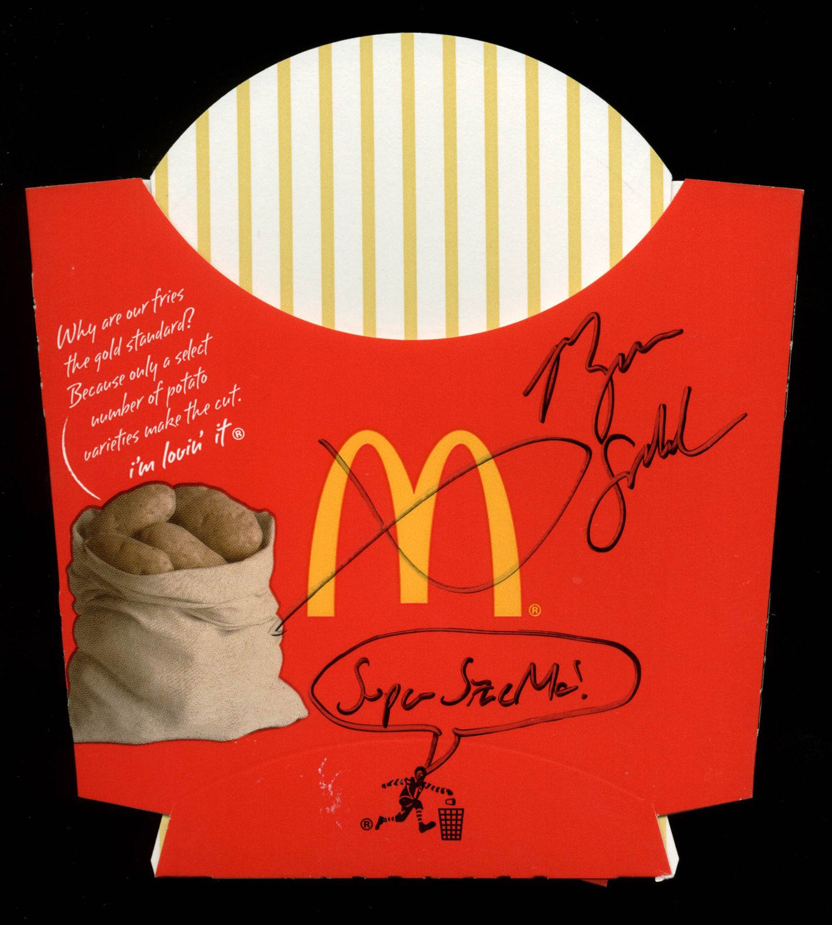 Morgan Spurlock "Super Size Me!" Signed McDonald's Large Fry PSA/DNA #V22462