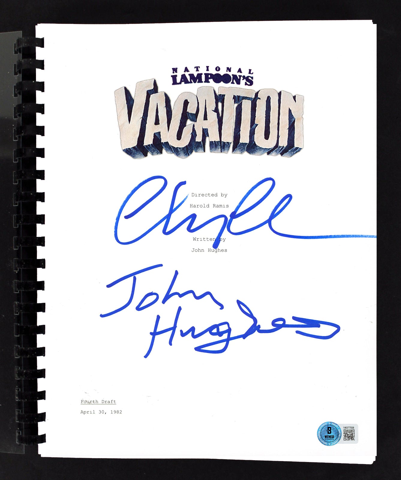 Chevy Chase Vacation "John Hughes" Authentic Signed Movie Script BAS #1W377558