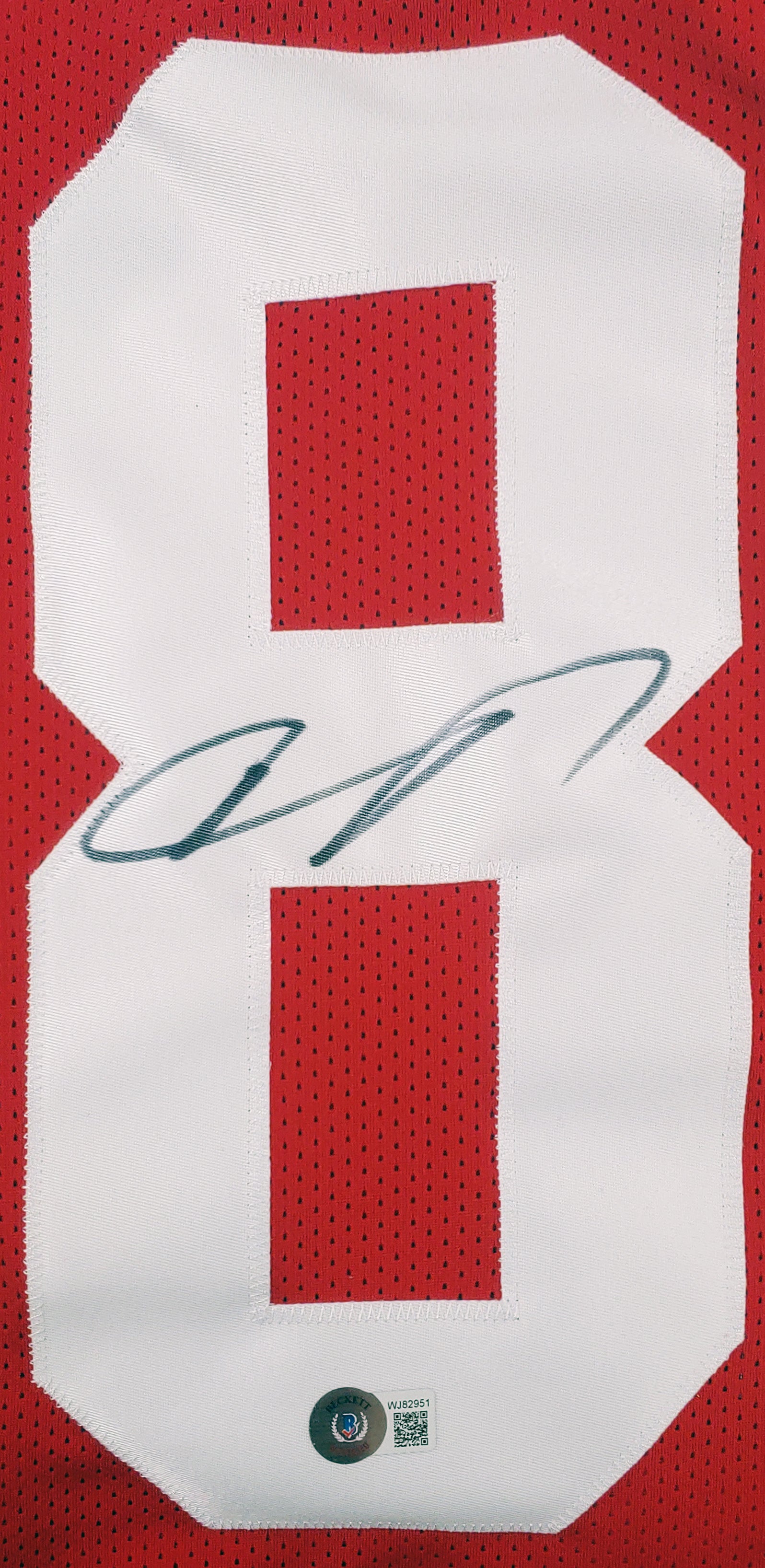 Vernon Davis Authentic Signed Red Pro Style Framed Jersey Autographed BAS Wit