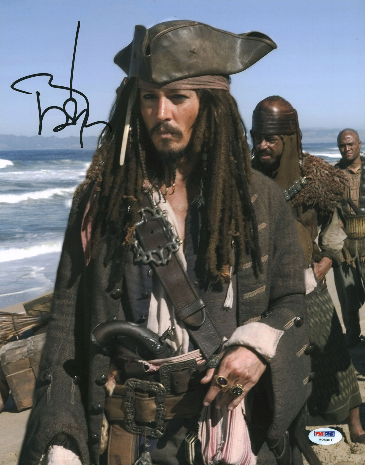 Johnny Depp Pirates Of The Caribbean Signed 11x14 Photo Graded 10! PSA #W04401