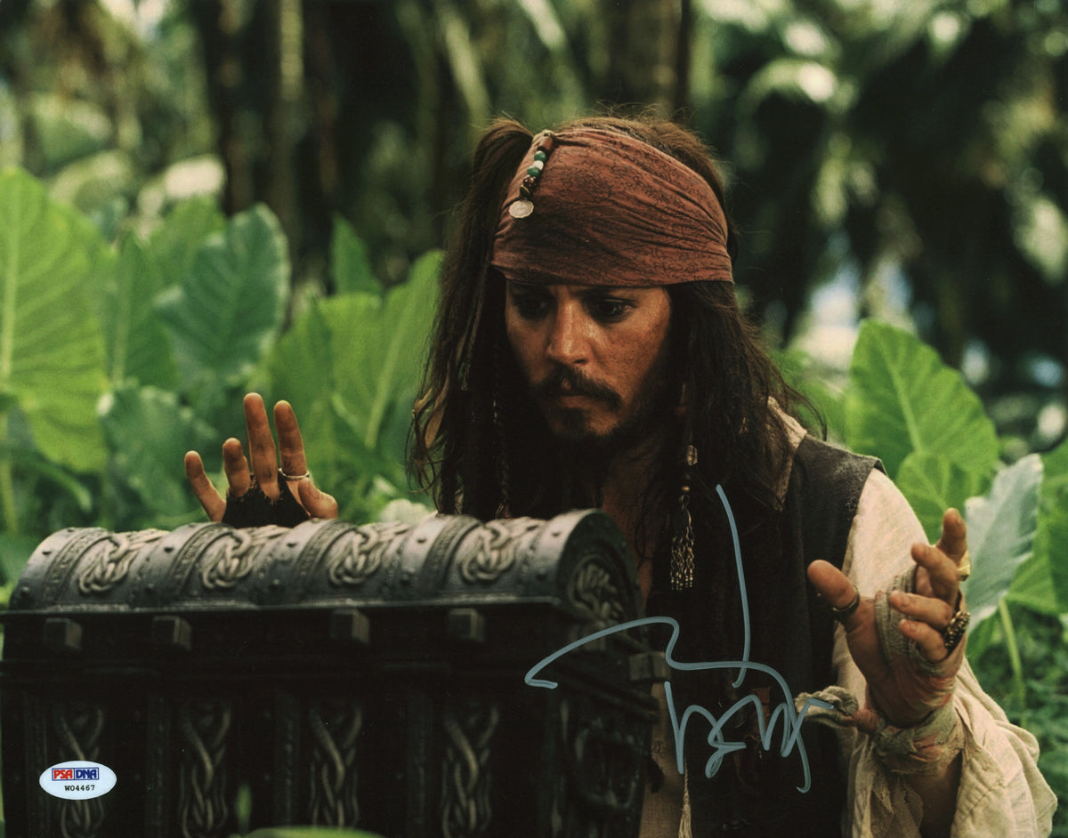 Johnny Depp Pirates Of The Caribbean Signed 11x14 Photo Graded 10! PSA #W04467