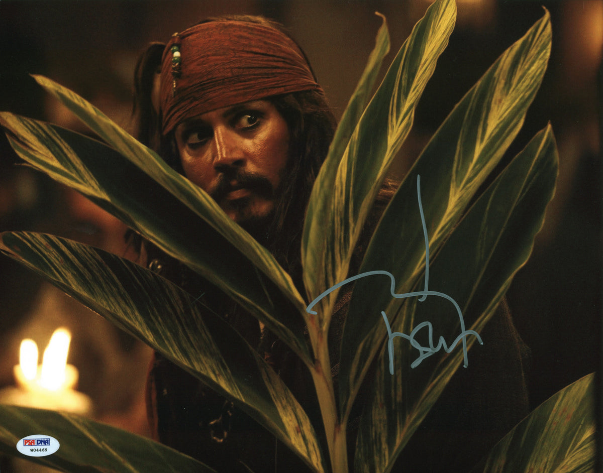 Johnny Depp Pirates Of The Caribbean Signed 11x14 Photo Graded 10! PSA #W04469