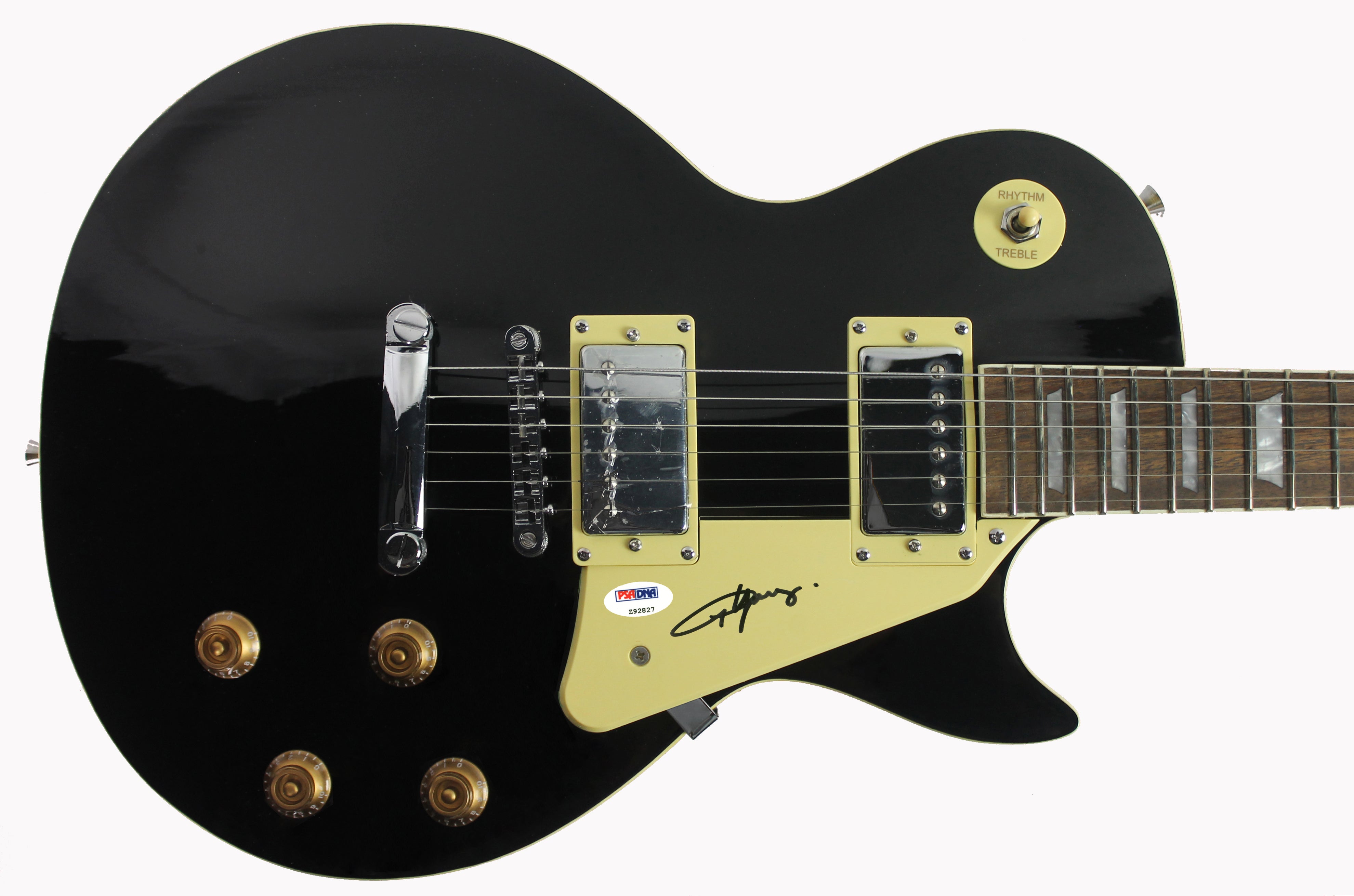 Angus Young AC/DC Authentic Signed Black Electric Guitar PSA/DNA #Z92827