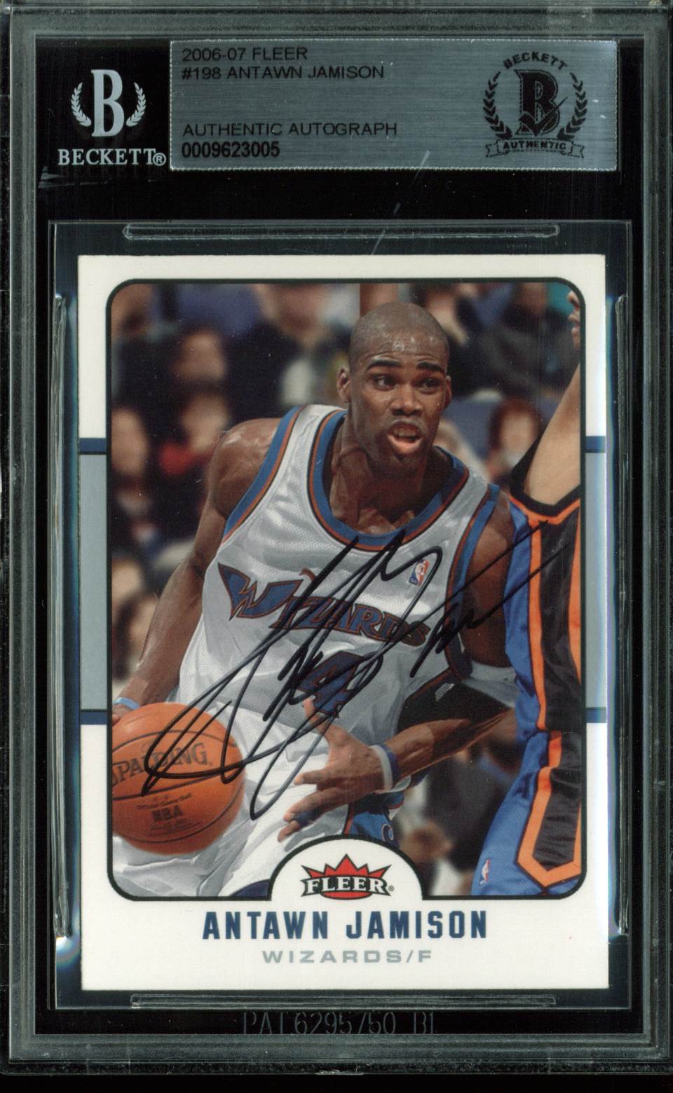 Wizards Antawn Jamison Authentic Signed Card 2006 Fleer #198 BAS Slabbed