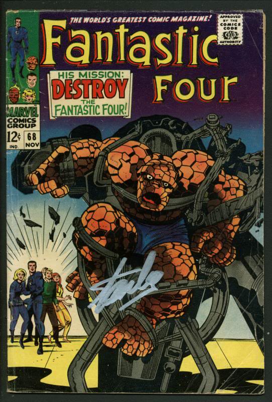 Stan Lee Signed Fantastic Four #68 Comic Book Mission: Destroy PSA/DNA #W18835