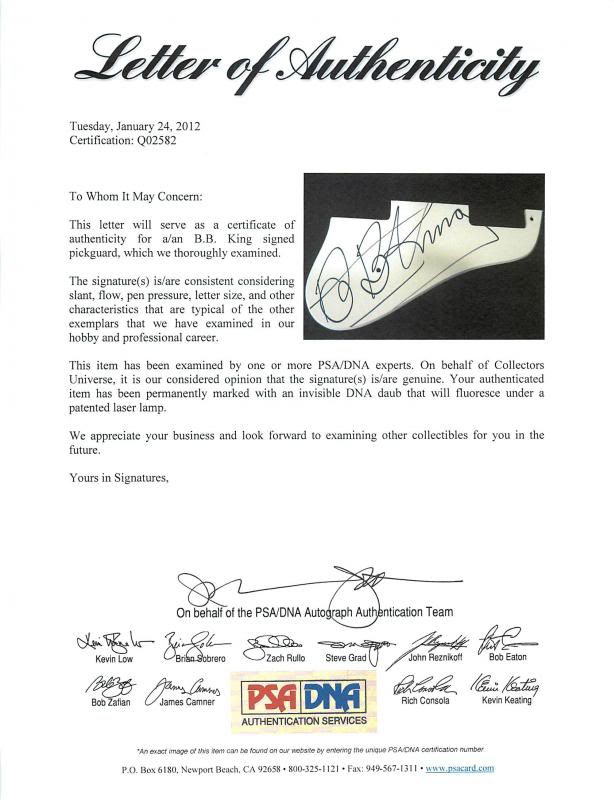 B.B. King Authentic Signed Electric Guitar Autographed PSA/DNA #Q02582