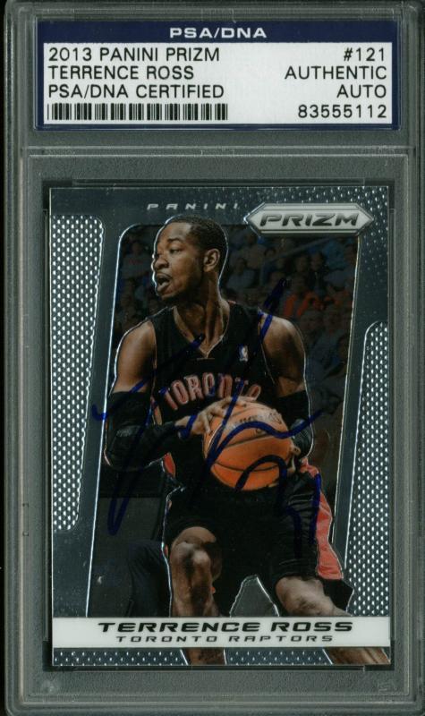 Raptors Terrence Ross Authentic Signed Card 2013 Panini Prizm #121 PSA Slabbed