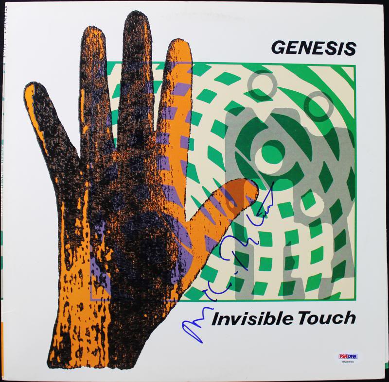 Mike Rutherford Genesis Invisible Touch Signed Album Cover W/ Vinyl PSA #U50990