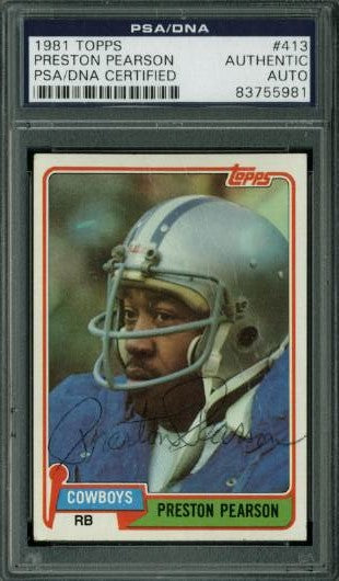 Cowboys Preston Pearson Signed Card 1981 Topps #413 PSA/DNA Slabbed #83755981