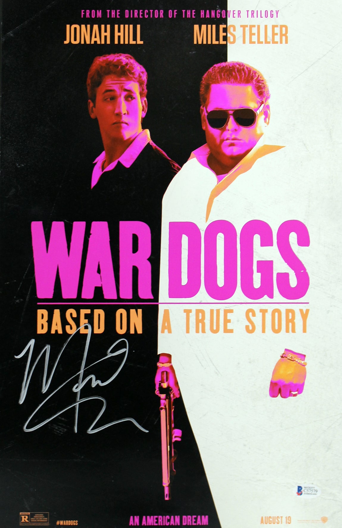 Miles Teller War Dogs Authentic Signed 12x18 Photo BAS #C57579