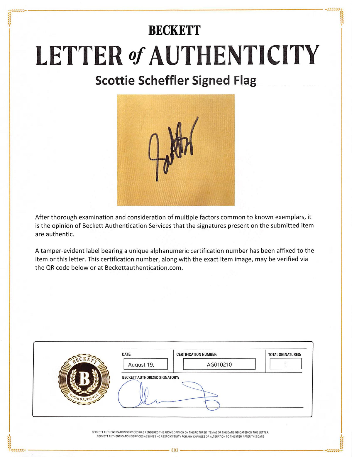 Scotty Scheffler Signed & Framed 2025 PGA Quail Hollow Golf Club Pin Flag BAS