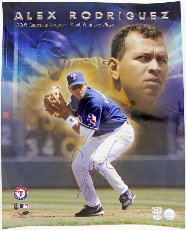Rangers Alex Rodriguez Signed Authentic 16X20 Photo Rodriguez Hologram