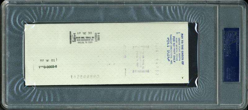 Ben Hogan Authentic Signed 3X8.25 April 1990 Check Autographed PSA/DNA Slabbed