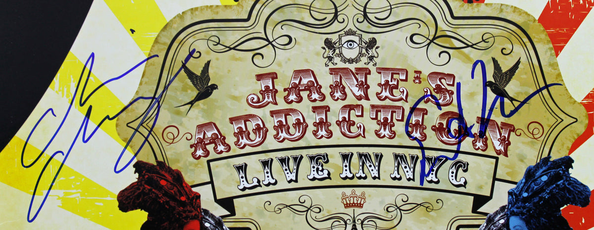Jane's Addiction -Farrell, Navarro +2 Signed Live In NYC Album Cover PSA AB08250