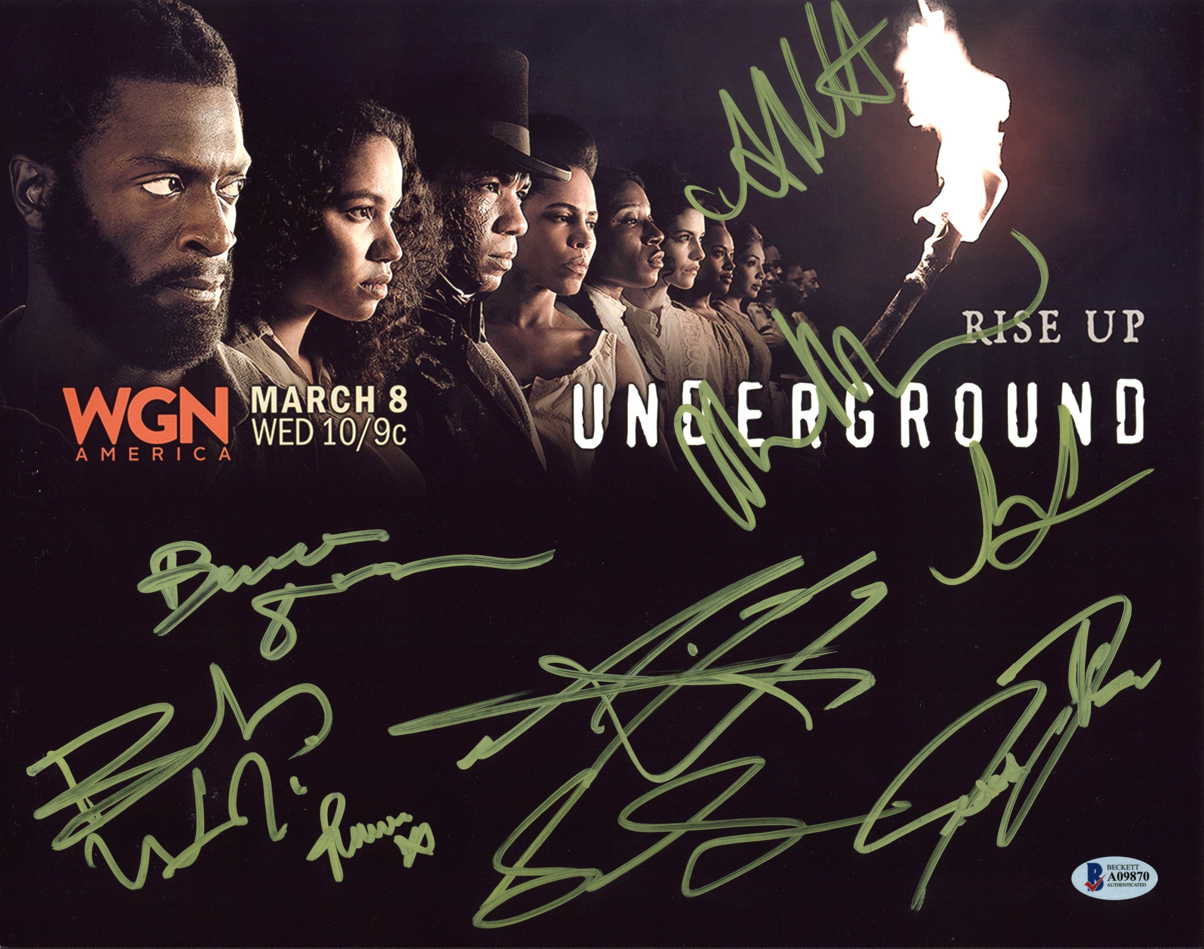 Underground (Aldis Hodge, Alano Miller +7) Signed 11X14 Photo BAS #A09870