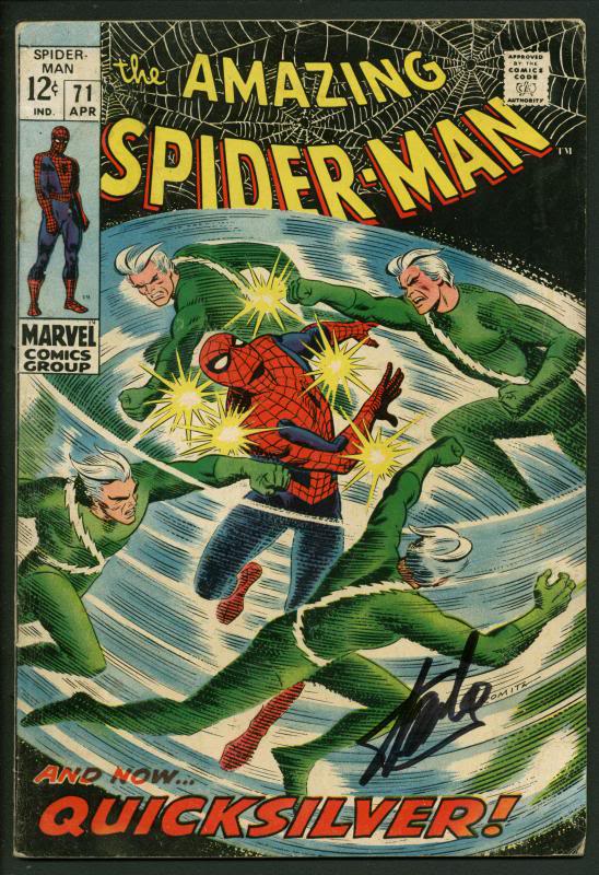 Stan Lee Signed Amazing Spider-Man #71 Comic Book Quicksilver PSA/DNA #W18611