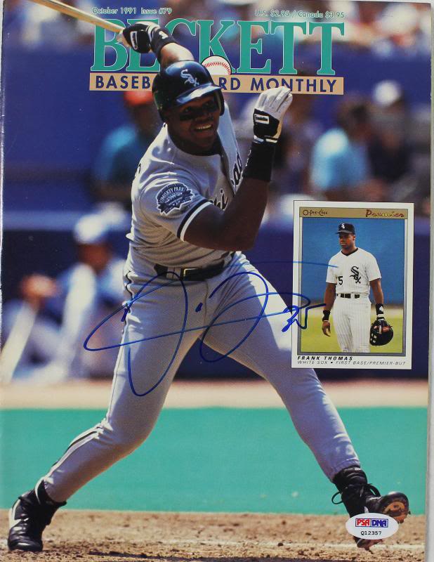 White Sox Frank Thomas Authentic Signed 1991 Beckett Magazine PSA/DNA #Q12357