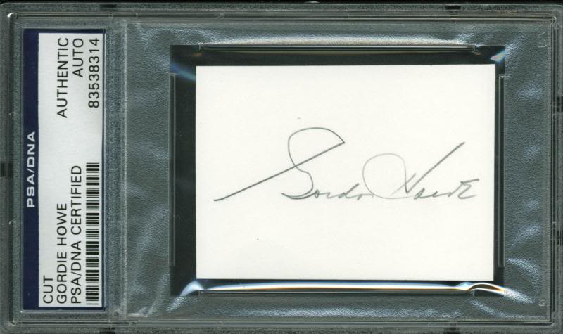 Red Wings Gordie Howe Authentic Signed 2X2.75 Cut Autographed PSA/DNA Slabbed