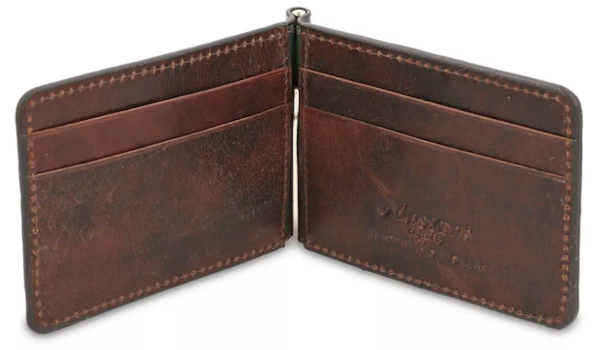 2025 Augusta National GC Masters Brown Leather Money Clip Billfold Wallet w/ Box