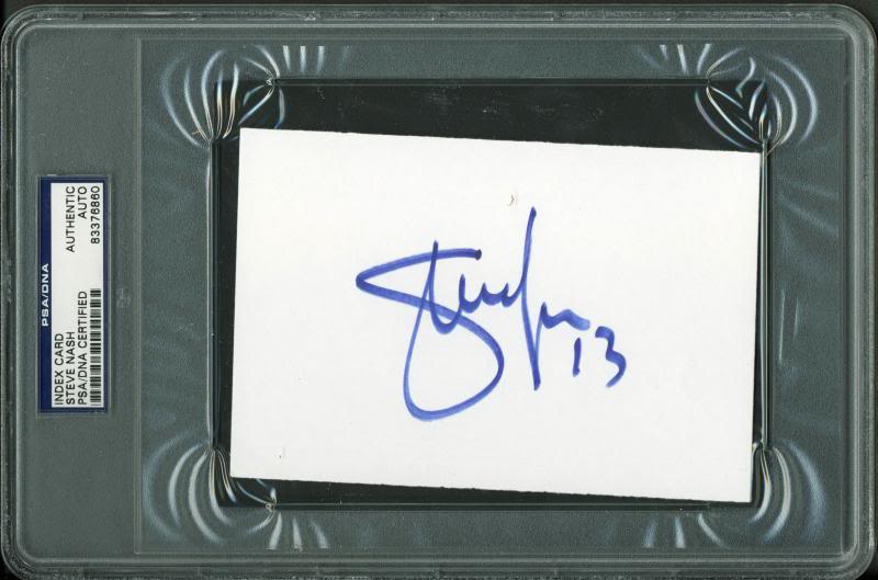 Lakers Steve Nash Authentic Signed 4X6 Index Card Autographed PSA/DNA Slabbed