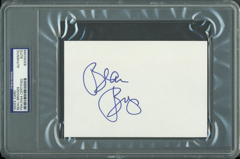Beau Bridges Authentic Signed 4x6 Index Card Autographed PSA Slabbed #83050366