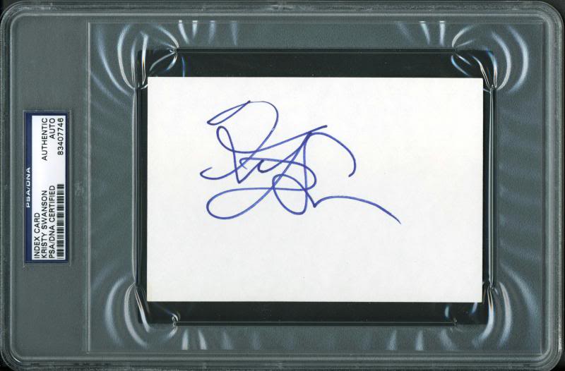 Kristy Swanson Authentic Signed 4X6 Index Card Autographed PSA/DNA Slabbed