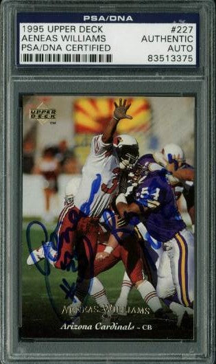 Cardinals Aeneas Williams Signed Card 1995 Upper Deck #227 PSA/DNA Slabbed