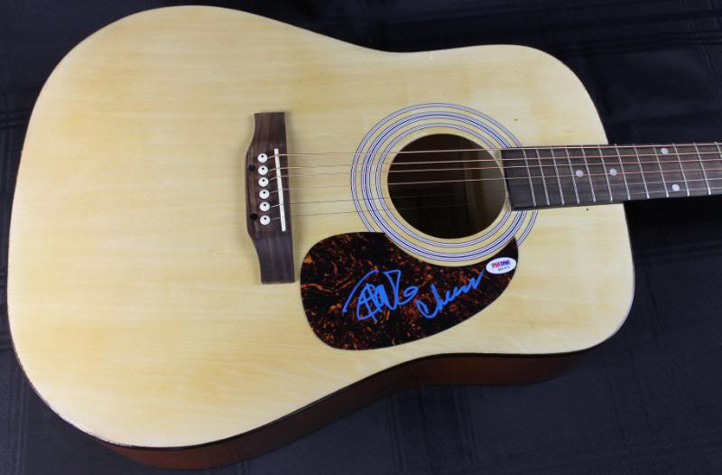 Cheech Marin & Tommy Chong Authentic Signed Acoustic Guitar PSA/DNA #Q51373