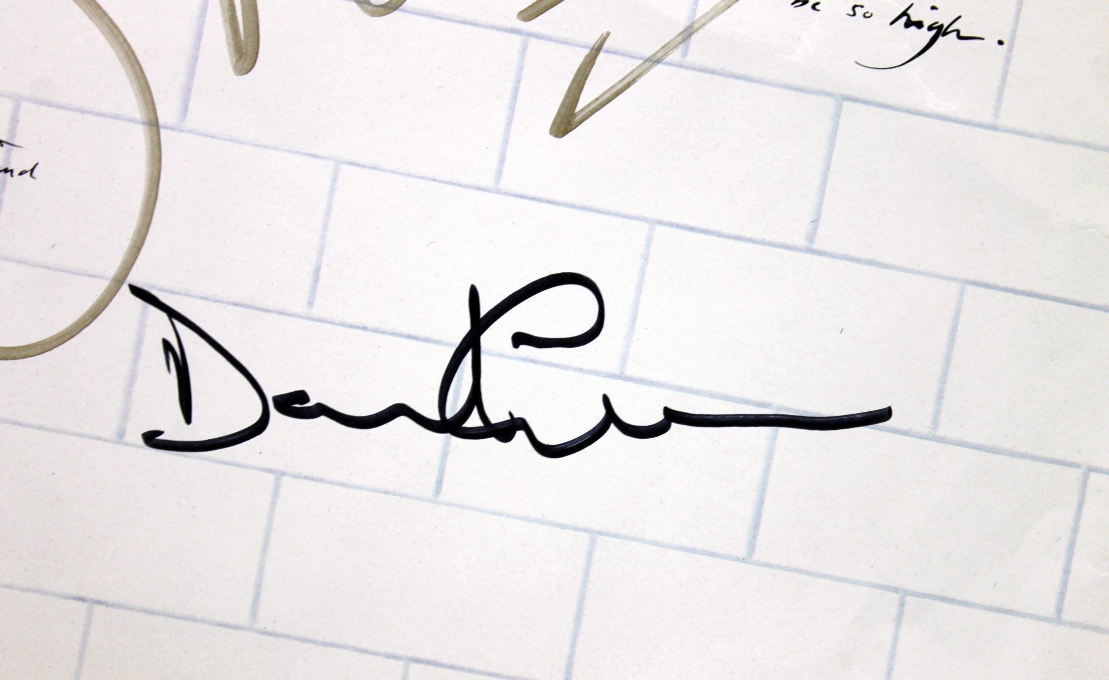 Roger Waters & David Gilmour Pink Floyd Signed The Wall Album Sleeve BAS #A02050