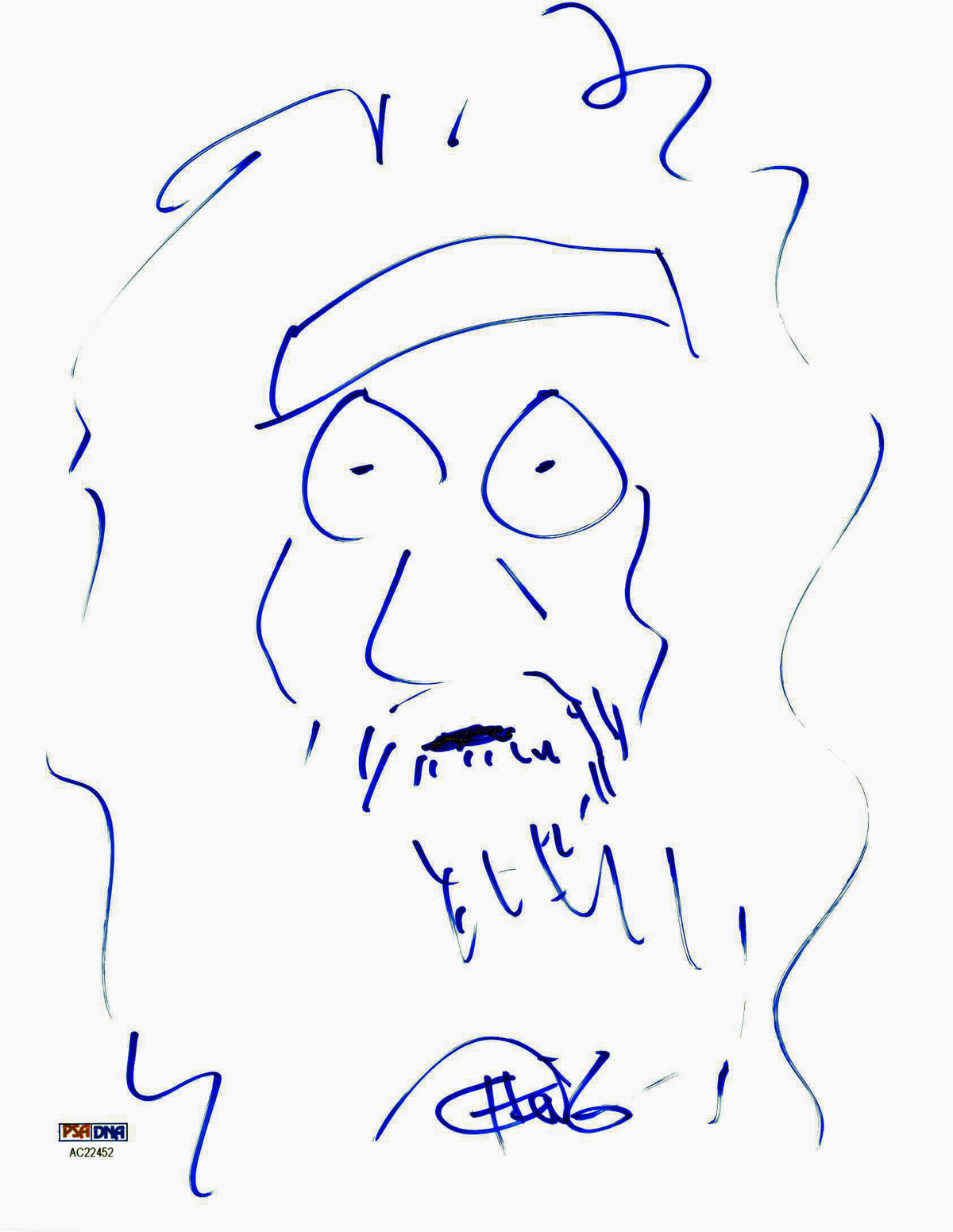 Tommy Chong Authentic Signed 8.5x11 Hand Drawn Self Portrait Sketch PSA #AC22452