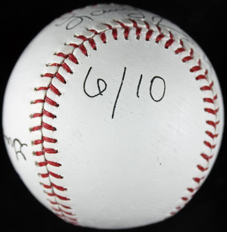 Larry Johnson '#1 Pick, Roy 1992 & Grandmama' Signed Baseball 6/10 PSA #S38332