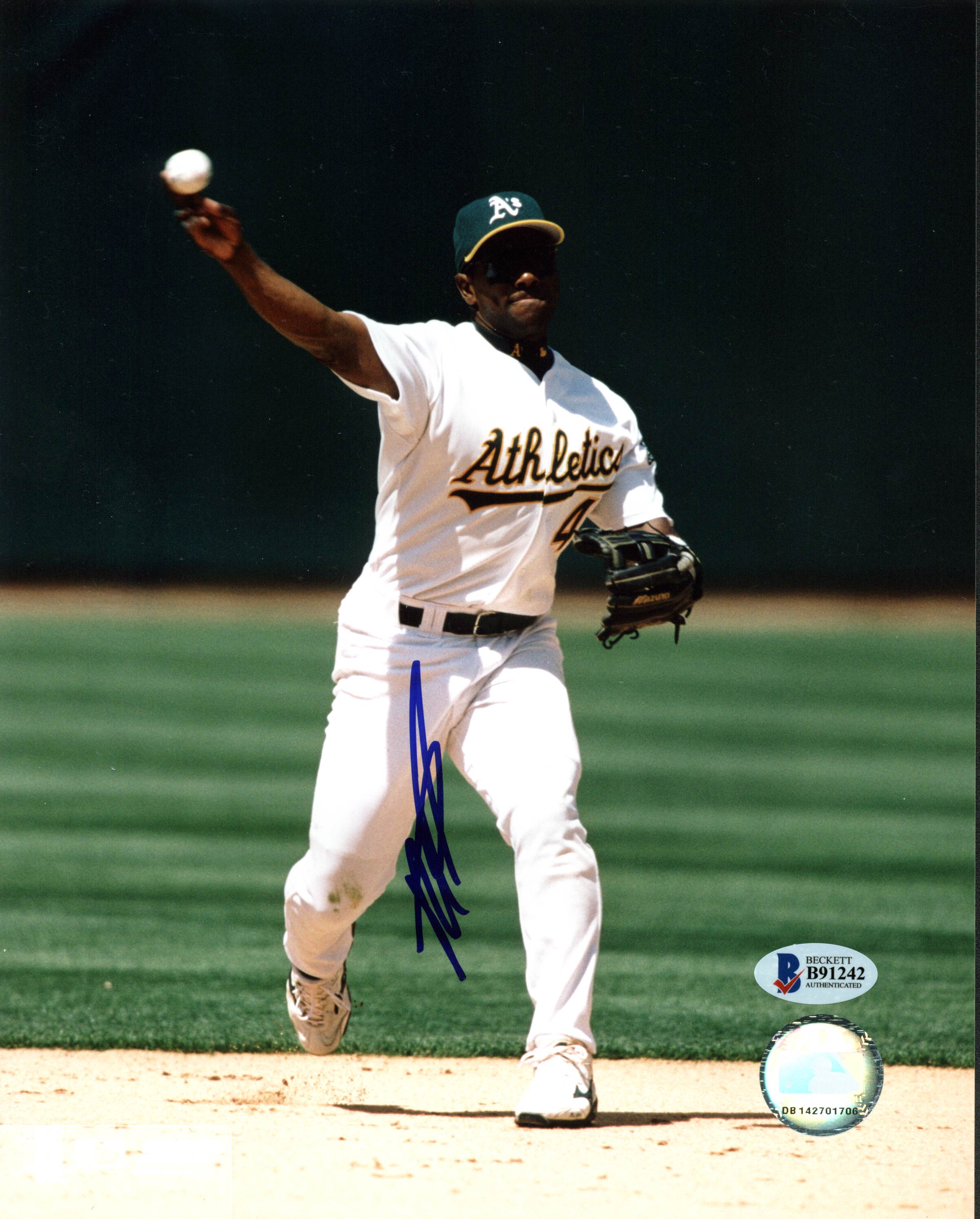 Athletics Miguel Tejada Authentic Signed 8X10 Photo Autographed BAS #B91242