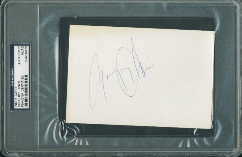 Gregory Hines Authentic Signed 4X6 Index Card Autographed PSA Slabbed #83474070