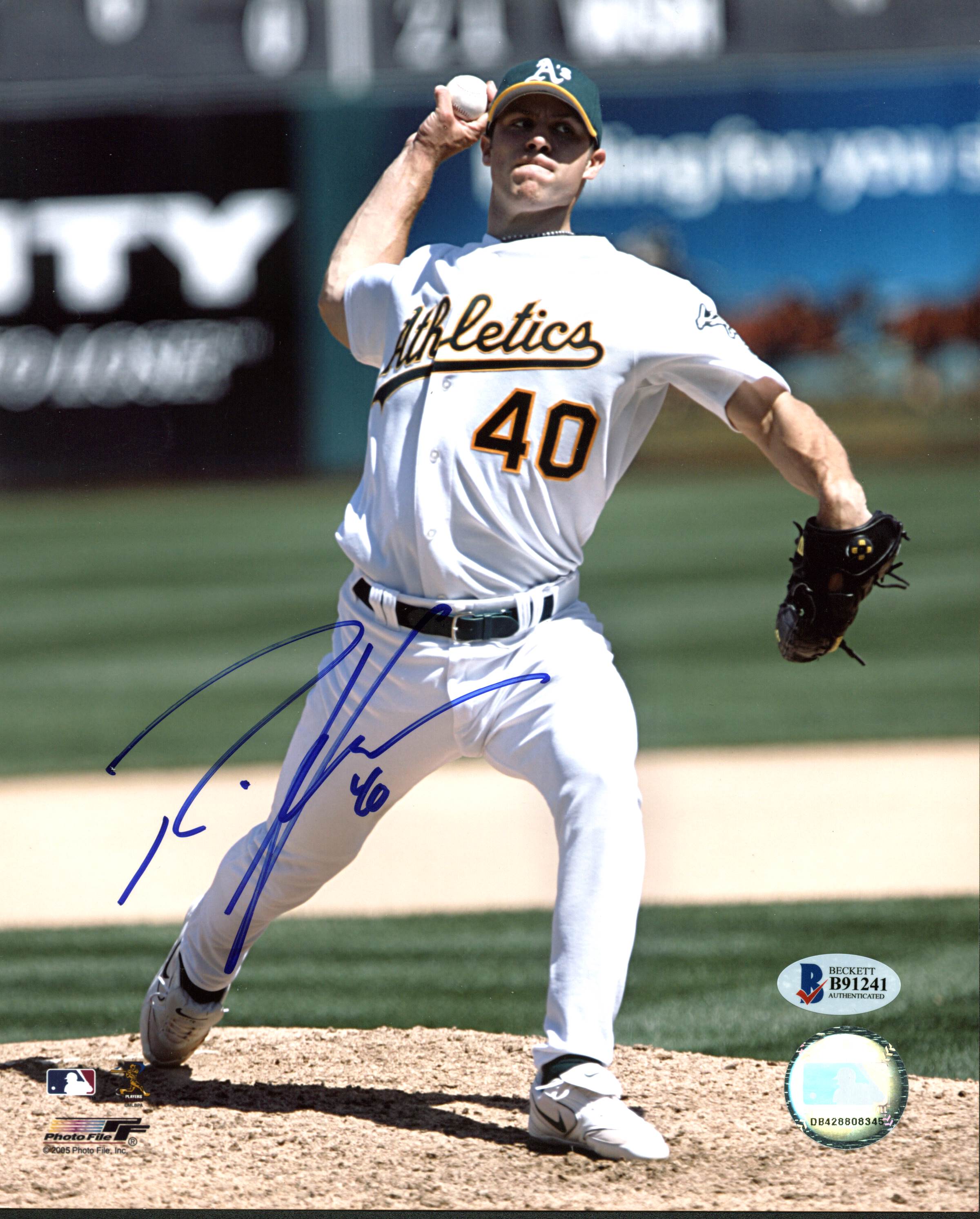 Athletics Rich Harden Authentic Signed 8X10 Photo Autographed BAS #B91241